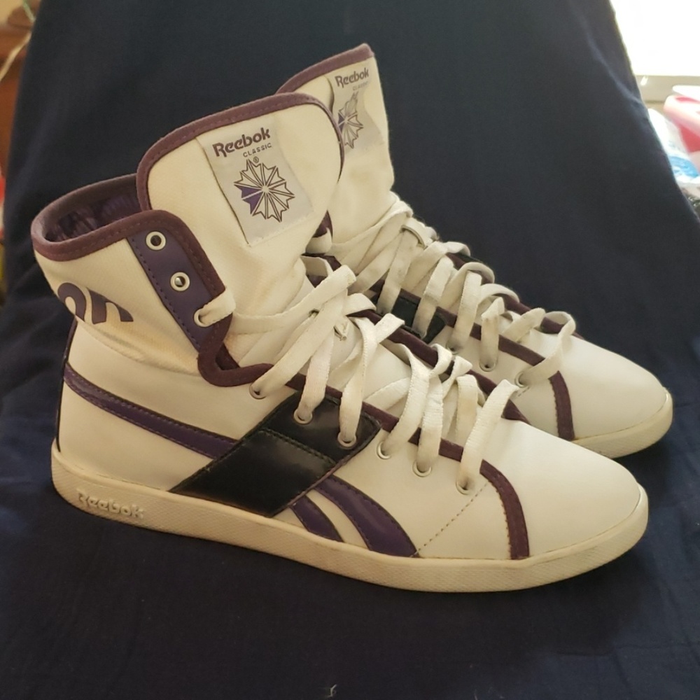 White Hightop Foldover Reebok Sneakers